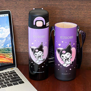 Bouteille d'eau isotherme Sanrio Kuromi 500 ml en acier inoxydable pour enfants, rentrée scolaire été 2024 - Product Image 5