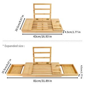 Livraison Rapide : <span class=keywords><strong>Plateau</strong></span> de Bain en Bambou de Luxe Extensible avec Emplacement pour Téléphone et Porte-Savon pour la Vente au Détail - Product Image 5