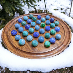 대리석 체스 보드 나무 보드 게임 솔리테어 보드 게임 대리석 - Product Image 1