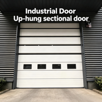 Porte de garage industrielle sectionnelle automatique en acier inoxydable sur mesure, isolation thermique, résistance au vent Beaufort 11