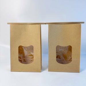 Sacs en papier kraft marron personnalisés avec fenêtre transparente, étanches, de qualité alimentaire, avec fermeture à lien métallique, fabriqués sur mesure en usine - Product Image 4