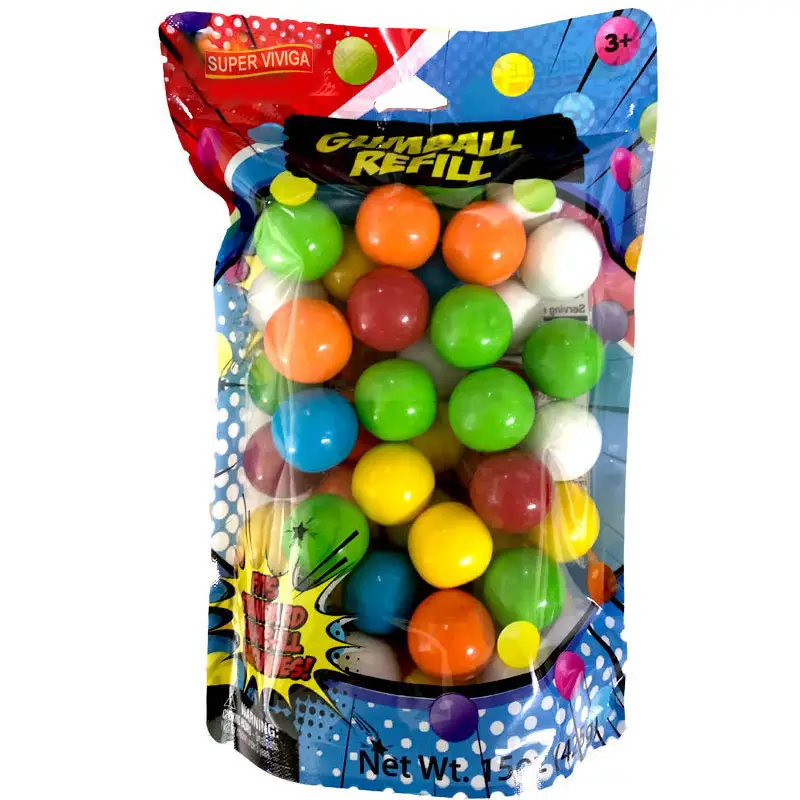 Toptan özel boyut renkli sakız çeşitli kabarcık şeker Gumballs çocuklar için