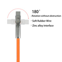 Kabel Pengisian Daya Super Cepat 120w 6A Dapat Diputar 180 Derajat, Kabel USB Type-C Silikon Cair untuk Game Mobile, Kabel Siku 6A