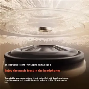 SHOKZ <span class=keywords><strong>OpenFit</strong></span> 2 T920 sans fil pour écouteurs Bluetooth technologie DualBoost batterie LED Ultra-longue durée suspendus oreillettes ouvertes - Product Image 4