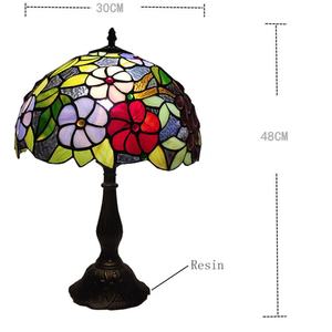 Lampe de table Tiffany artisanale de 12 pouces en verre teinté antique, luminaire suspendu spécial pour salon, café, ou comme lustre fruité - Product Image 6