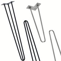 Pieds de table en fer moderne thermolaqué noir pour mobilier d'extérieur, salon, table basse, bureau, hôpital, cuisine - Vente en gros