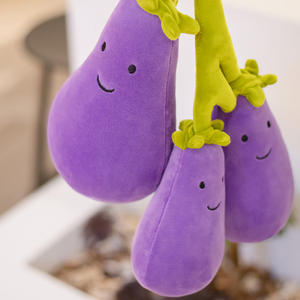 कस्टम प्यारा अभिव्यक्ति कपास आराम नरम प्लश एगगप्लांट बच्चों के लिए भरा हुआ सब्जी खिलौना - Product Image 3