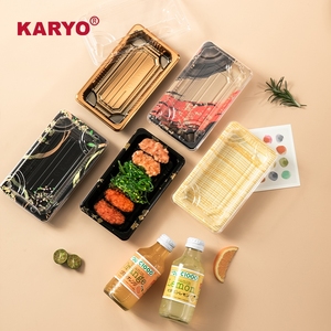 กล่องบรรจุอาหารซูชิพลาสติกสีทองพร้อมฝาปิดถาดรองบรรจุภัณฑ์แบบใช้แล้วทิ้ง KY-1101 - Product Image 3