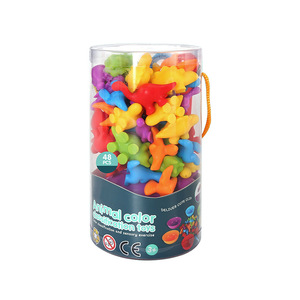Jouet éducatif en caoutchouc souple pour enfants, dinosaures, apprentissage des <span class=keywords><strong>math</strong></span>ématiques, jouet cognitif Montessori, classification des couleurs, comptage - Product Image 6