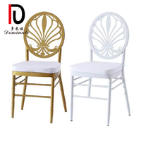 Chaise Chiavari en Métal Or Blanc de Fabrication Chinoise avec Coussin pour Mariages et Banquets – Fournitures d'Usine