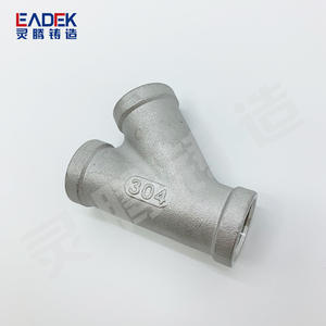 ข้อต่อสามทางแบบตัวที 304 สแตนเลส ข้อต่อเกลียวในแบบเอียง 45 องศา พร้อมข้อต่อเส้นผ่านศูนย์กลางเท่ากันแบบทางเดียวและสองทาง - Product Image 1