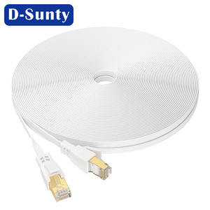 Câble Ethernet plat D-Sunty Cat8 blanc SFTP RJ45, cordon de raccordement en cuivre pur, 40 Gbps, 2000 MHz, câble réseau 1 m 5 m - Product Image 4