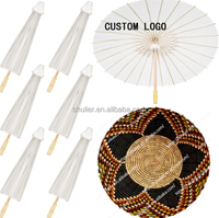 Parapluie personnalisé avec n'importe quel logo, design traditionnel éthiopien Moseb, parapluie tissé avec un design de panier pour les événements et les mariages