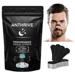แผ่นแปะจมูก Anthrive สำหรับแก้ปัญหาการนอนกรน แผ่นแปะจมูกสีดำ ช่วยให้หายใจสะดวกขึ้น แรงยึดติดสูง ช่วยเปิดทางเดินหายใจ บรรเทาอาการคัดจมูก - Product Image 1