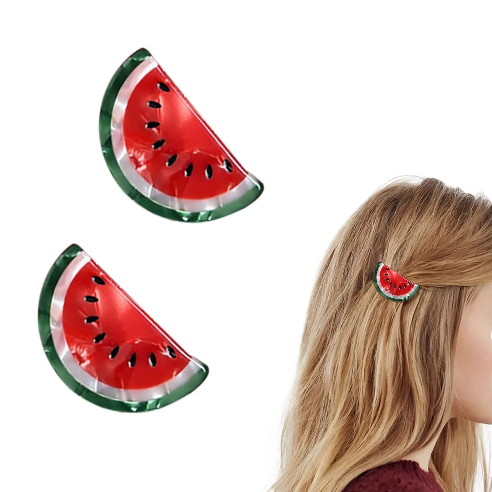 Cute Fruit Cellulose Acetate Hair Accessories for Women Wholesale Duck-Billed Fruit Watermelon Hair Clip Claw Barrettes Hairpin