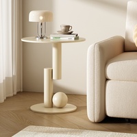 Table basse d'appoint ronde en fer style jardin noir tendance pour la chambre à coucher et le bureau à domicile