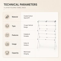 Séchoir à linge extensible télescopique 3 niveaux pliable sur pied pour appartement, balcon, intérieur