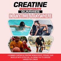 Gros OEM Marque Privée Gommes de Créatine Monohydrate Halal Aromatisées 5000mg Solilan Pré-Entraînement Supplément pour Adultes HALAL
