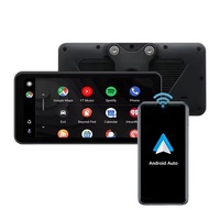 Portátil 6,25 pulgadas IPX7 impermeable navegación GPS Android Apple coche/motocicleta IPS pantalla táctil dos cámaras función Carplay