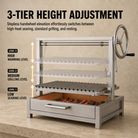 Grill argentin en acier inoxydable de qualité gastronomique avec grilles à double couche pour un contrôle professionnel de la chaleur