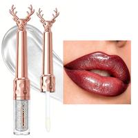 Gloss à lèvres effet miroir argenté en forme de cerf, hydratant, longue tenue, brillant, liquide, cosmétique OEM, marque privée, vente chaude
