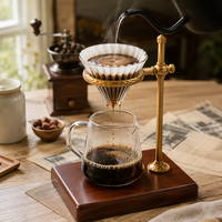 Penyangga Tuang Kopi Minimalis Modern PVC, Tempat Cangkir Filter Luar Ruangan dengan Alas, Set Alat Seduh Portabel, Aksesori Barista