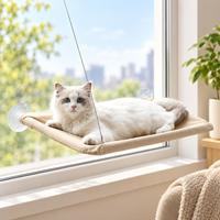Hamac transfrontalier amélioré pour toutes les saisons, nid suspendu à ventouses, lit pliable pour chat sur rebord de fenêtre, fournitures pour animaux de compagnie