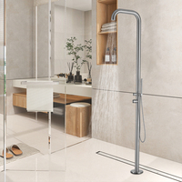 Ensemble de douche en acier inoxydable 316L piscine de plage de jardin colonne de douche chaude et froide pour l'extérieur