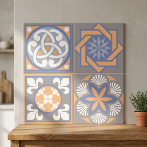 Azulejos de Cerámica con Patrón Marroquí Gris de 30x30cm, Aspecto de Mármol, Acabado Digital Glaseado, para Interiores de Dormitorios - Product Image 4