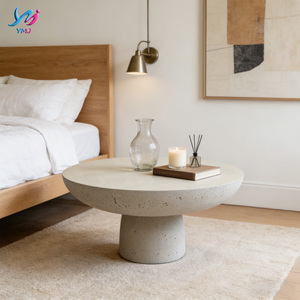 <span class=keywords><strong>Tavolino</strong></span> da Caffè Rotondo in GRC Moderno e Minimalista, Design Angolare per Hotel, Appartamenti, Giardini e Patii - Product Image 1