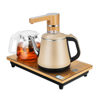 Bouilloire électrique portable en verre borosilicate à double paroi 1L 110V pour faire bouillir de l'eau, du café, du thé, compatible avec les cuisinières à induction