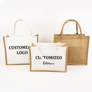 clear Cosmetic <strong>Jute</strong> Printed Shopping Quilted Cosmetic Fabric <strong>Tote</strong> <strong>Bag</strong> for Children Kids - Product Image 1