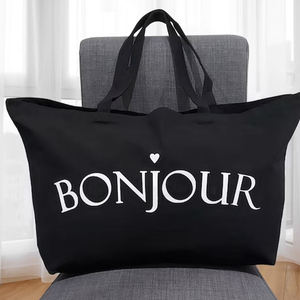 2025 Hot Sale Large Blank Tote Bag With Zipper Cotton Tote Bags for Women Travel Canvas Tote Bag With Custom Printed Logo