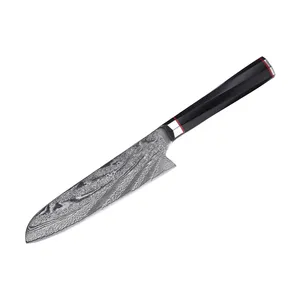 Santoku Pisau Dapur 73 Lapis 7 Inci Pisau Koki Baja Damaskus Jepang Kualitas Tinggi Pisau Dapur Alat Masak Tajam