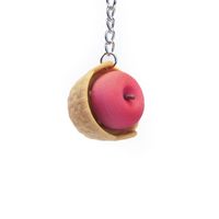 Appel & Blauwe Bes Knop Fidget Toy, Mini Fruitvormige Sleutelhanger