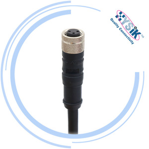 สายเคเบิลเชื่อมต่อ M8แบบ180DEG 3ขั้วต่อแบบตรง IP67ตัวเมีย - Product Image 1