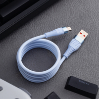 Kabel Pengisian Daya USB Mikro 3A Pengisian Cepat Silikon Lembut, Kabel Sinkronisasi Data Halus dan Fleksibel, Kabel Pengisian Daya Tahan Lama untuk Earphone