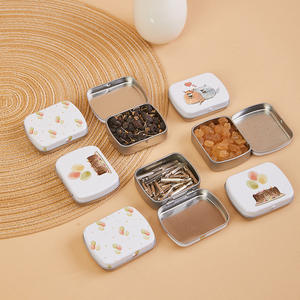 사용자 정의 인쇄 엠보싱 힌지 직사각형 힌지 뚜껑 금속 주석 케이스 캔디 민트를위한 미니 주석 상자 - Product Image 2