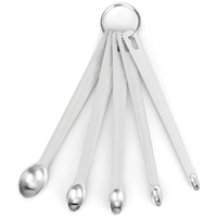 Ensemble de 5 mini-cuillères doseuses en acier inoxydable robustes pour la cuisine, la pâtisserie, la cuisson, les assaisonnements et les épices