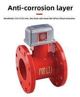 Indicateur de débit d'eau à bride pour système d'extinction d'incendie en fonte ductile DN100 1,6 MPa avec boîtier de signalisation électrique