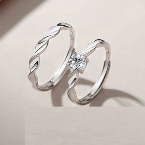 S925 Sterling <b>Silver</b> Mobius Couple <b>Ring</b> for <b>Men</b> and Women INS High Grade Shining Galaxy Pair <b>Ring</b> Valentine's Day Gift Wholesale - Product Image 4