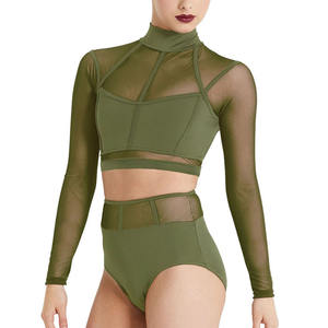 MiDee Ensembles de danse <span class=keywords><strong>jazz</strong></span> pour femmes 2 pièces à manches longues K-Pop Stage Costume Splicing Design Performance Outfit pour le groupe de compétition - Product Image 1