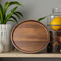 Massief houten dienblad Acaciahout Premium thee Klein dienblad Fruit Snacks Noten Dessertbord Desktopopslag Serviesgoed