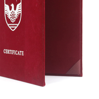 Pochette de diplôme personnalisée en velours Mondon, porte-certificat de remise de diplôme avec logo en feuille d'argent