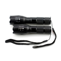 Lampe de poche étanche noire Rechargeable, torche 18650 Super lumineuse, Zoom, torche puissante, lumière tactique led, lampes de poche 1000 Lumen