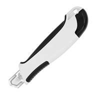 Couteau utilitaire à lame détachable de 18 mm ZY-235k, lame en acier inoxydable, poignée ABS+TPE, couleur personnalisée, coupe-boîte robuste pour travaux industriels et bricolage