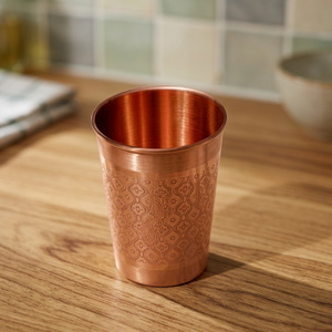 Vaso de Cobre Chino Tradicional Hecho a Mano con Patrón Sólido de Pared Simple para Té de la Tarde, Regalo para Adultos - Product Image 2