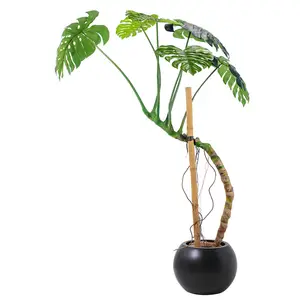 Decorative plants Artificial Monstera plant climbing stick artificial trees plastic monstera plant for interior deco