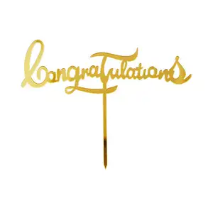 Kunden spezifische Abschluss zubehör Glückwünsche Grad Sie haben es getan Acryl Cake Topper Gold Glitter Herzlichen Glückwunsch Cake Topper