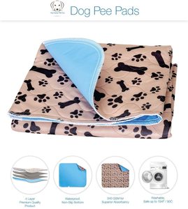 Almofadas laváveis para xixi, almofadas para cães laváveis, tapete para treinamento de animais de estimação - Product Image 4
